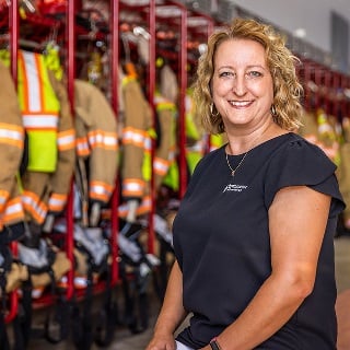 Team member giving back to local fire station.