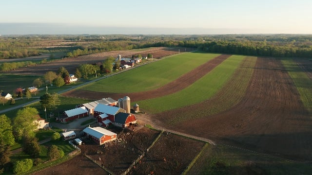 Aerial farm view