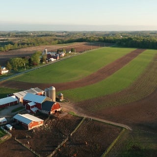 Aerial farm view